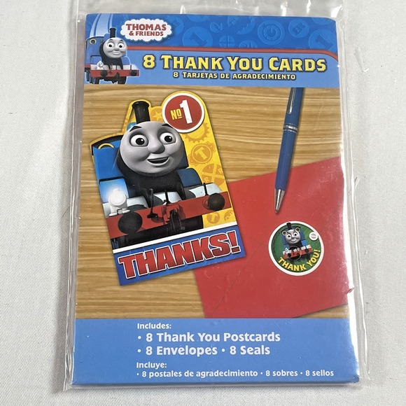 Thomas the Tank Train Engine Thank You Cards with envelopes (5) 8 Card Packs - Picture 2 of 4